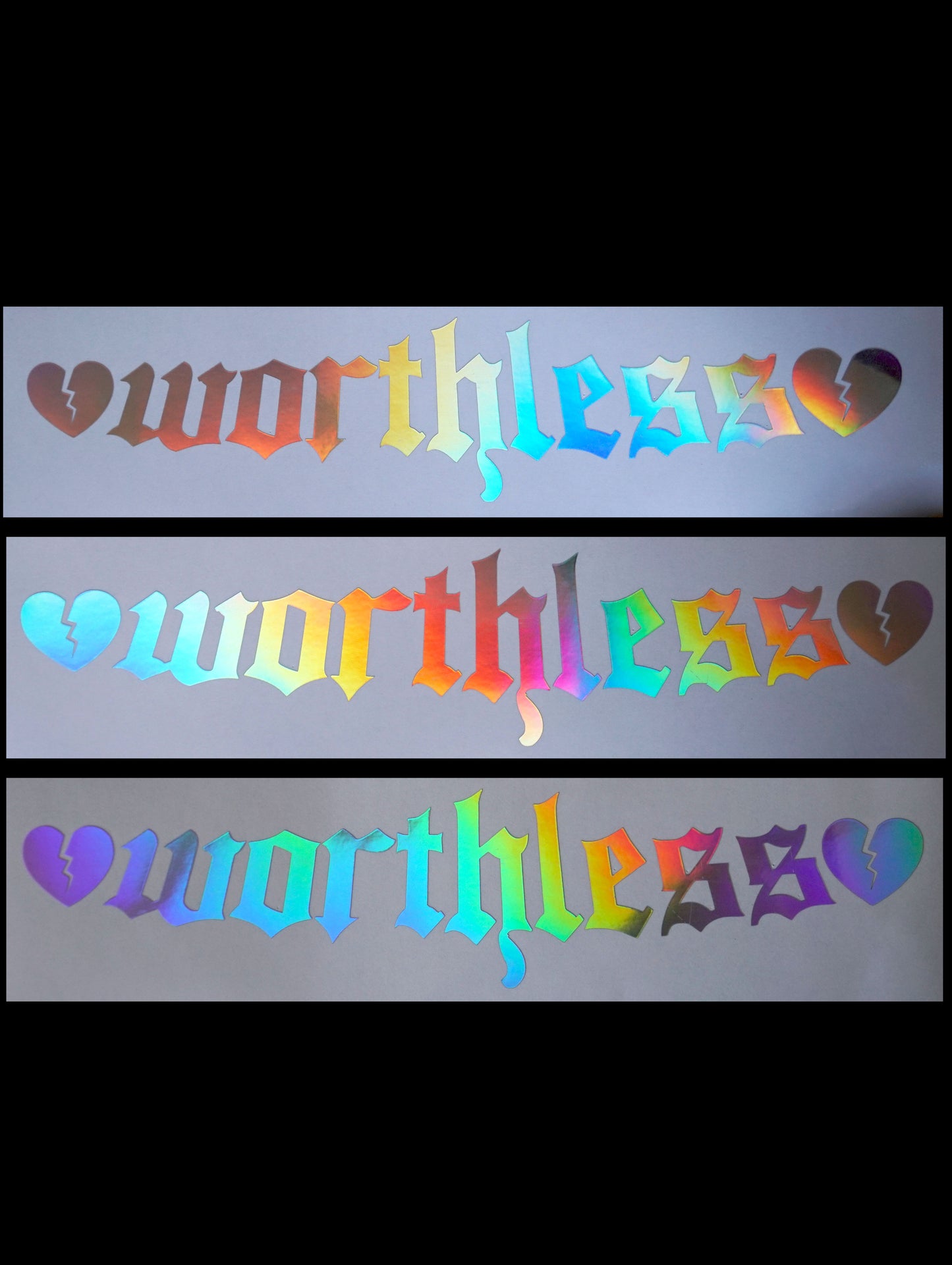 WORTHLESS- Decal Holographic